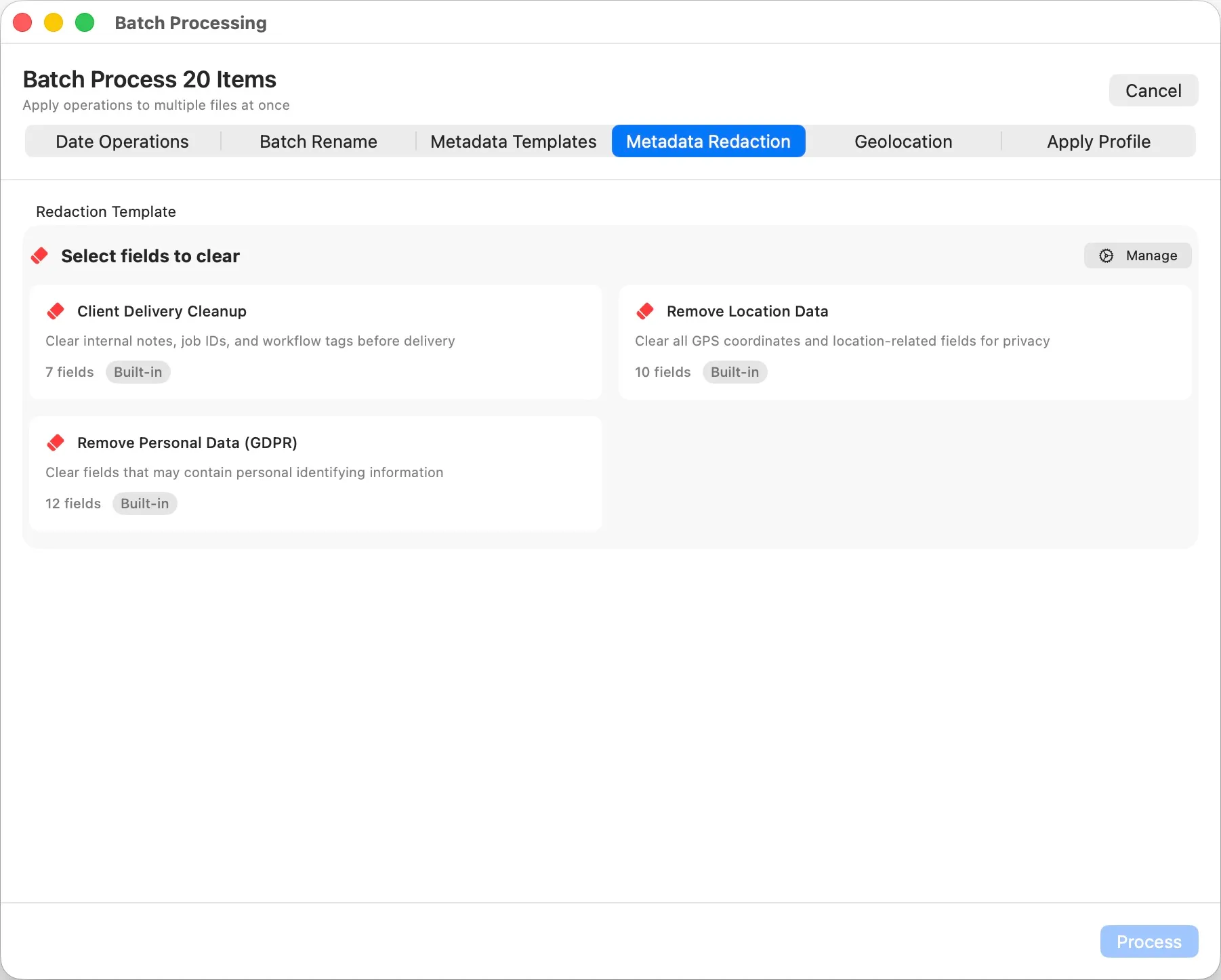 MetaScope Batch GPS location operations