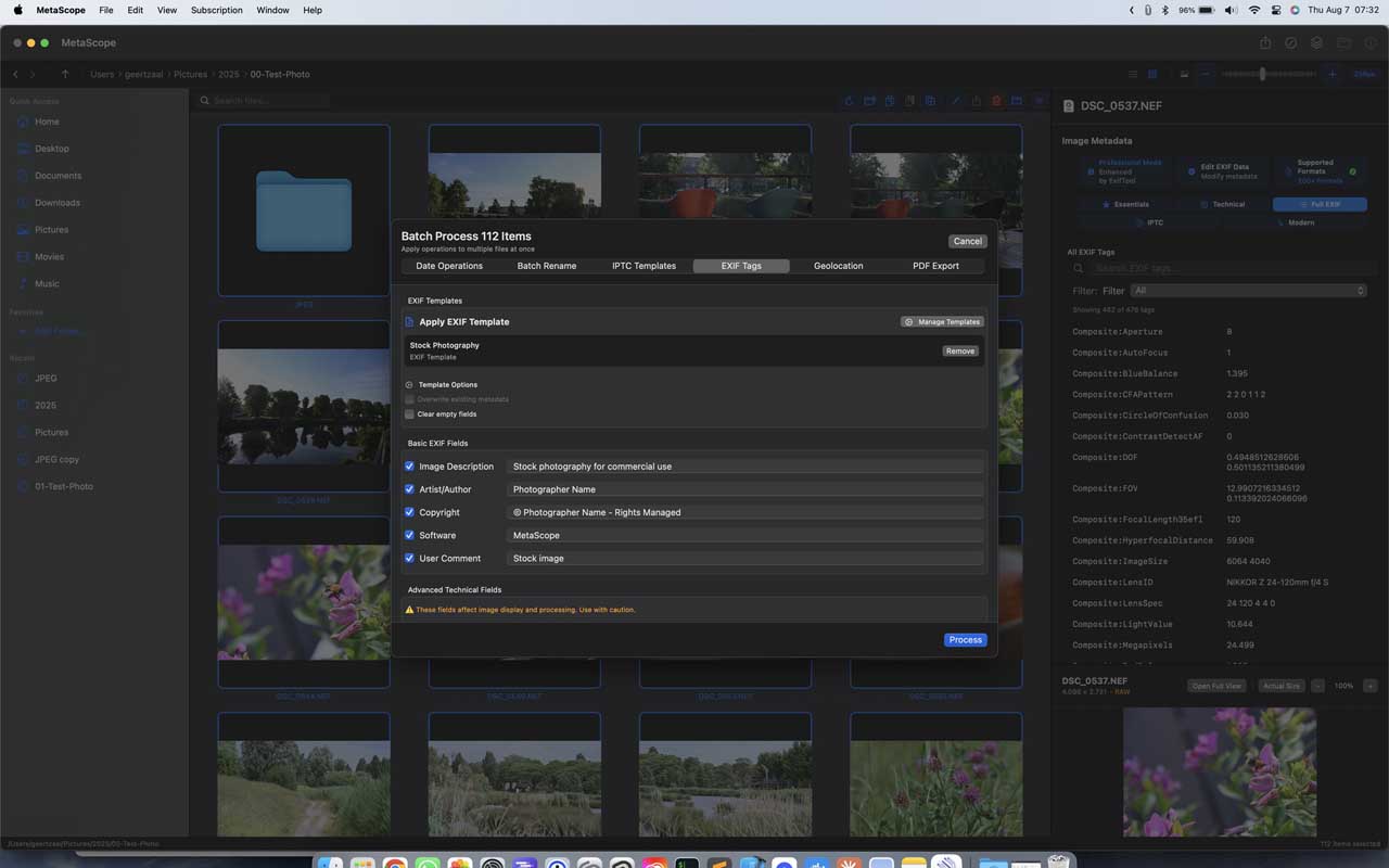 Professional RAW metadata editing without XMP sidecar files